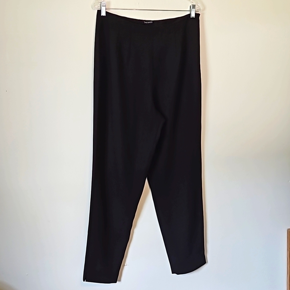 Tahari Women's Brown High Waist Wide Leg Pants Side Zip Size 16